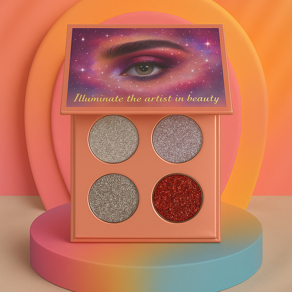 Silver & Red Glitter Palette - Eyeshadow and Glitter
